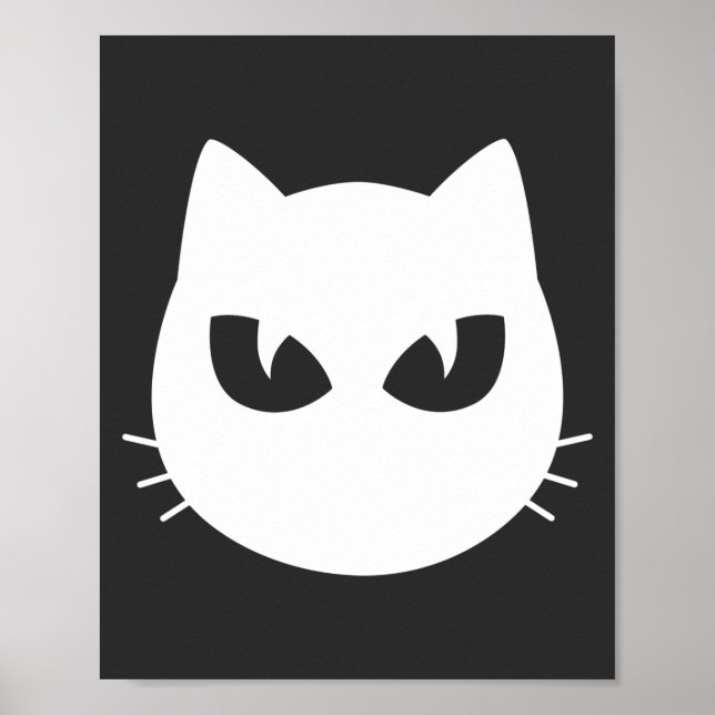 Poster white cat face (Frente)