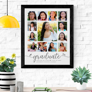 Poster White de Colagem de Fotos Moderna de Script K-12
