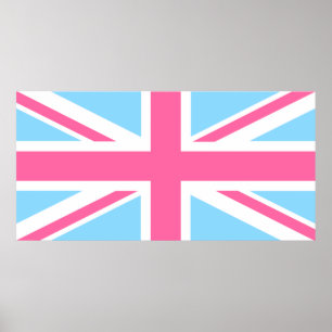 Poster White e Blue Union Jack UK Flag