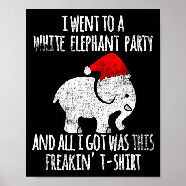 Poster White Elephant Christmas Fun Gift Exchange Contest (Frente)