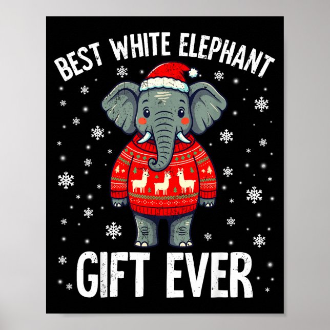 Poster White Elephant Ever Christmas Xmas Under 15 20  (Frente)