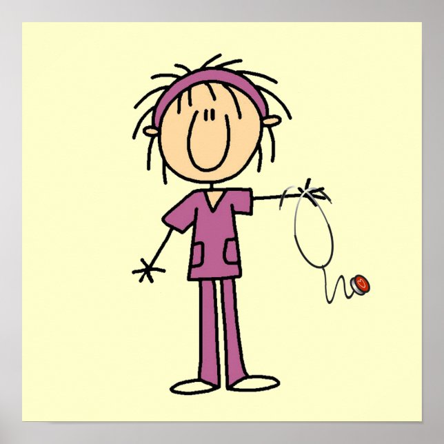 Poster White Female Stick Figura T-shirts e presentes (Frente)