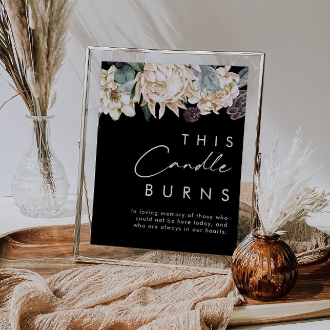 Poster White Floral | Sinal de queimadura em preto (Criador carregado)