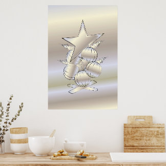 Poster White gold Christmas