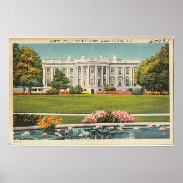 Poster White House Vintage Postcard (Frente)