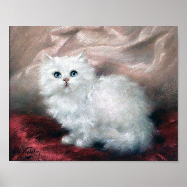 Poster White Kitten, Carl Kahler (Frente)