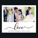 Poster White Love Elegant Black Script 3 Photo<br><div class="desc">Poster de Foto Elegante Black Script 3</div>