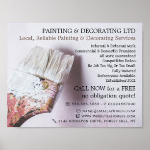 Poster White Paintbrush, Painter e decorador
