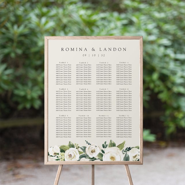 Poster White Peony | Gráfico Floral de Casamentos (Criador carregado)