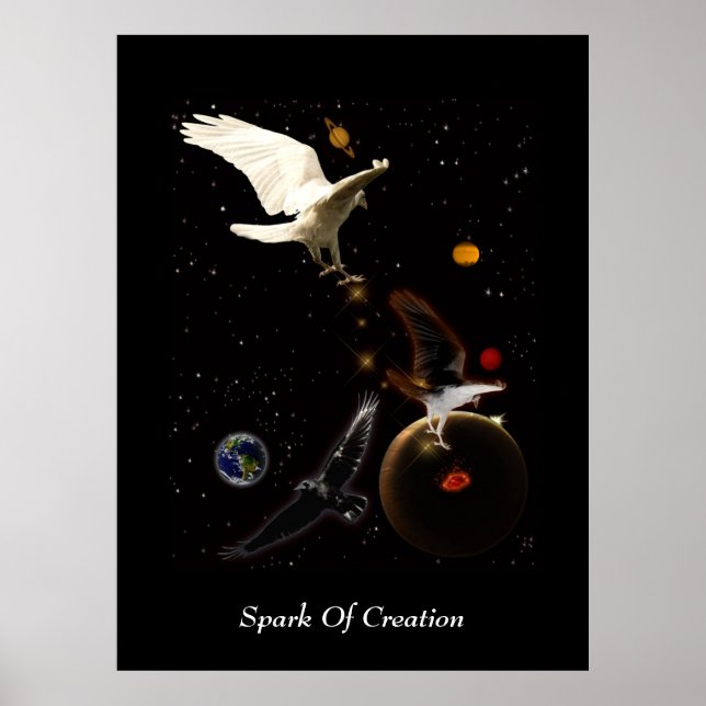 Poster White Raven Fantasy Art (Frente)