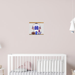 Poster White Red Blue Jersey personalizado