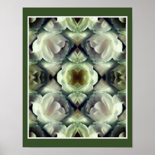 Poster White Rose Floral Mirror - Abstrato Art