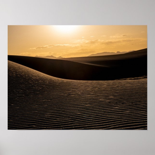 Poster White Sand Dunes National Park Sunset (Frente)