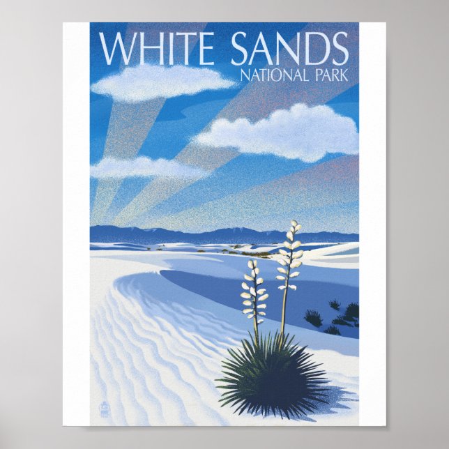 Poster White Sands National Park Litho Trabalho de arte P (Frente)
