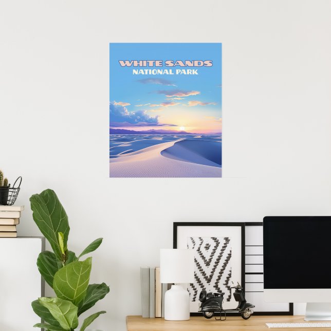 Poster White Sands National Park Sunset Dunes Novo México (Escritório em casa)