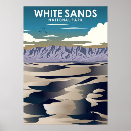 Poster White Sands National Park Vintage Viagem mínima