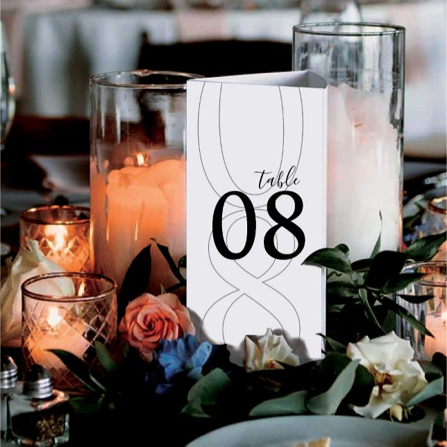 Poster White Simple Modern Tri-Fold Wedding Menu (Criador carregado)