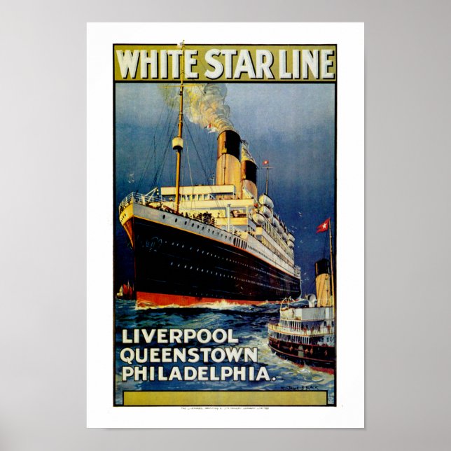 Poster White Star Line para Filadélfia (Frente)