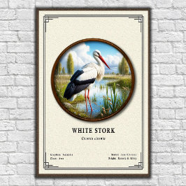 Poster White Stork Zoology Series