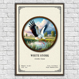 Poster White Stork Zoology Series