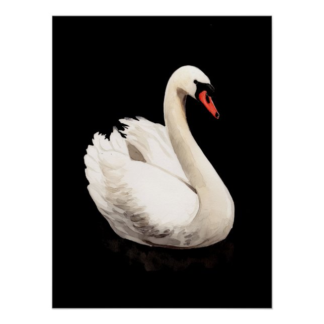 Pôster White Swan Vintage Art Poster (Frente)