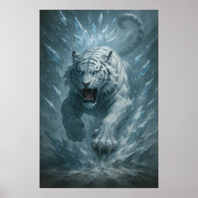 Poster White Tiger – Frost King Ice Burst Descent – ManJi (Frente)