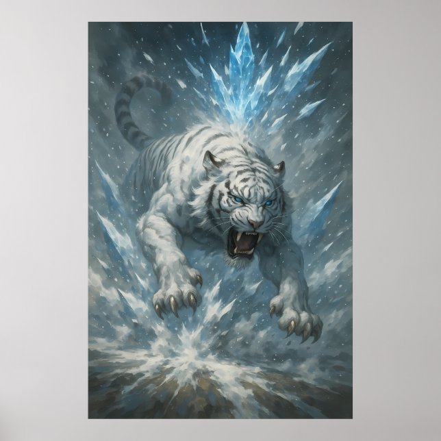 Poster White Tiger – Frost King Ice Burst Descent – ManJi (Frente)