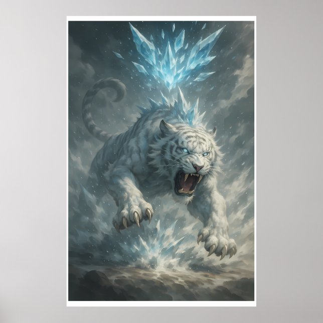 Poster White Tiger – Frost King Ice Burst Descent – ManJi (Frente)