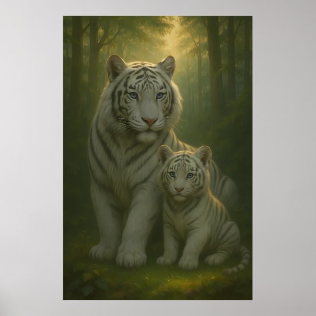 Poster White Tiger – Guardian of Light – ManJiangHong Art (Frente)