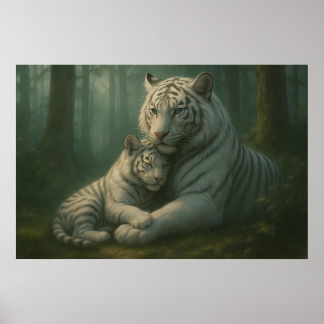 Poster White Tiger – Guardian of Light – ManJiangHong Art (Frente)