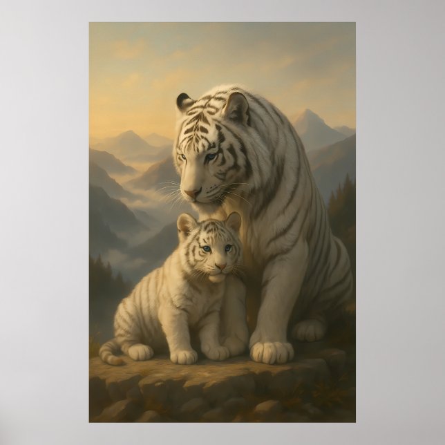 Poster White Tiger – Guardian of Light – ManJiangHong Art (Frente)