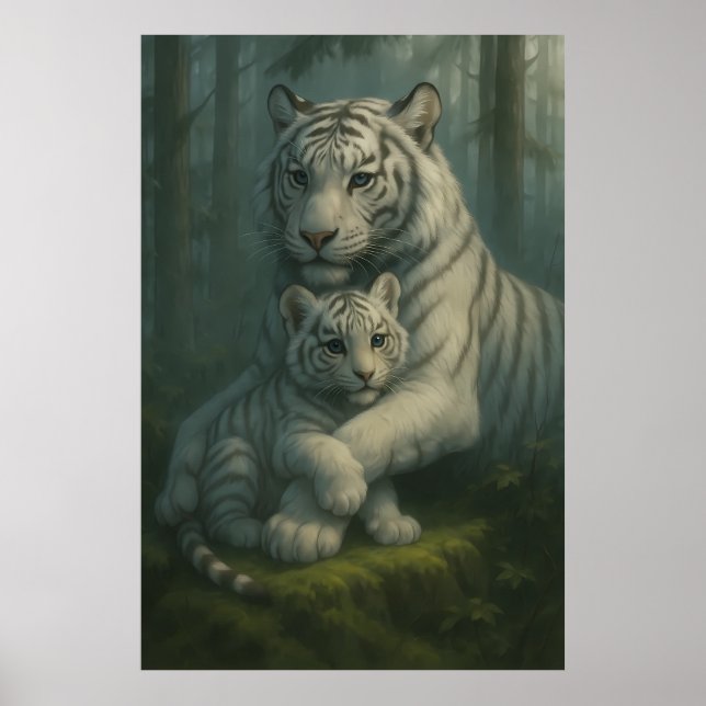 Poster White Tiger – Guardian of Light – ManJiangHong Art (Frente)