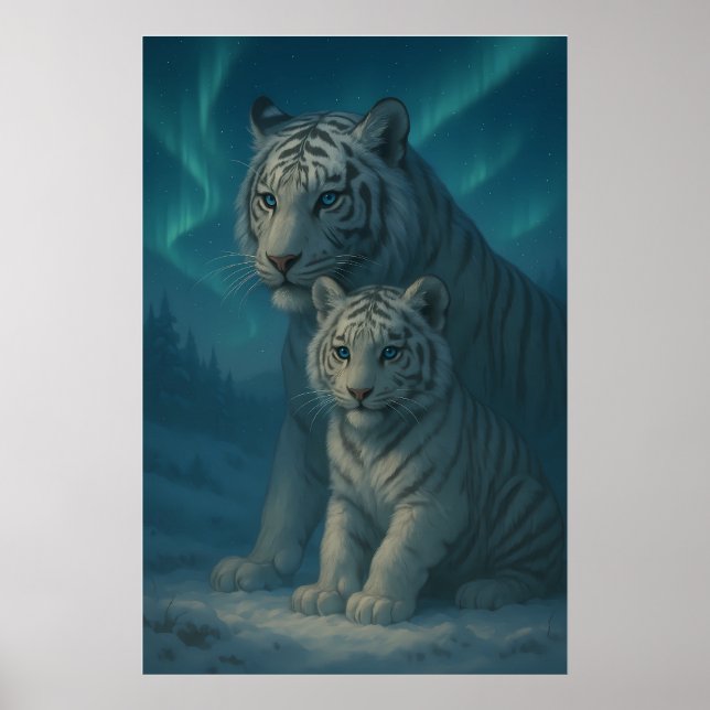 Poster White Tiger – Guardian of Light – ManJiangHong Art (Frente)