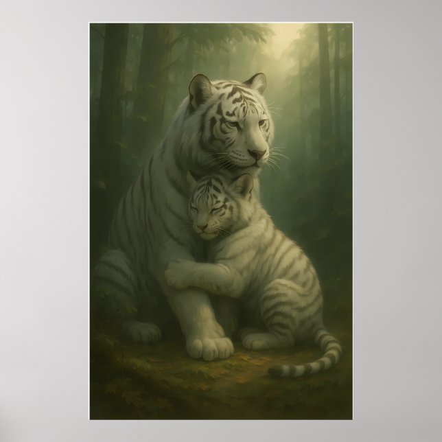 Poster White Tiger – Guardian of Light – ManJiangHong Art (Frente)
