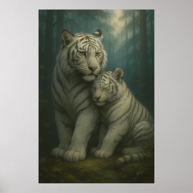Poster White Tiger – Guardian of Light – ManJiangHong Art (Frente)