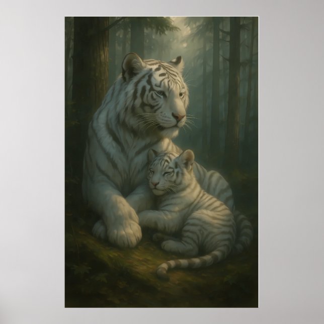 Poster White Tiger – Guardian of Light – ManJiangHong Art (Frente)