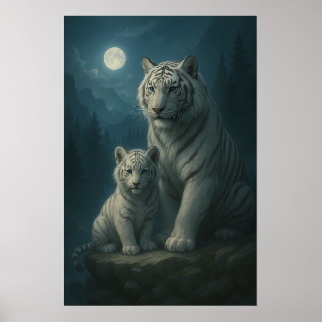 Poster White Tiger – Guardian of Light – ManJiangHong Art (Frente)