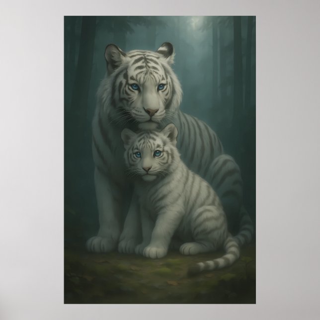 Poster White Tiger – Guardian of Light – ManJiangHong Art (Frente)