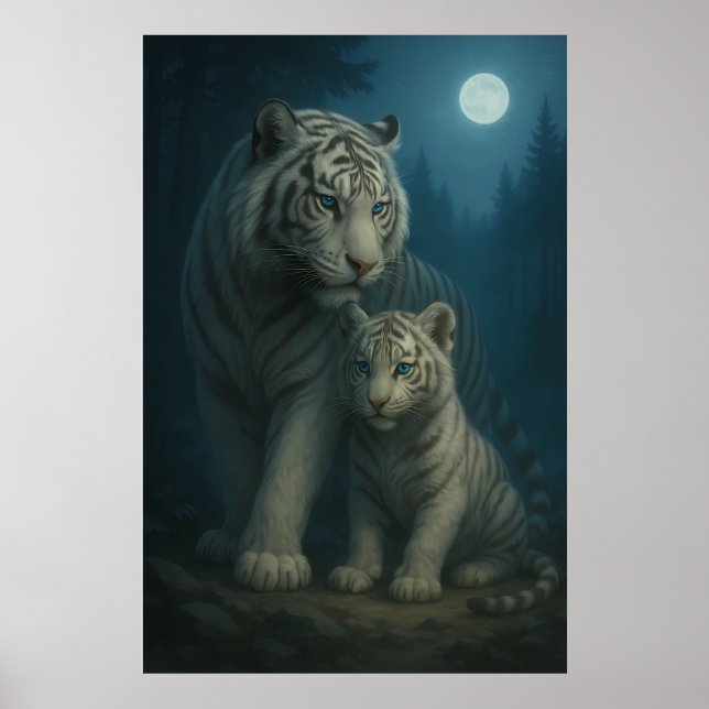 Poster White Tiger – Guardian of Light – ManJiangHong Art (Frente)