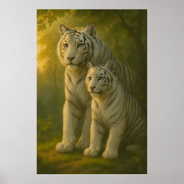 Poster White Tiger – Guardian of Light – ManJiangHong Art (Frente)