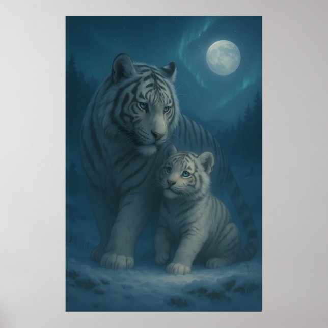 Poster White Tiger – Guardian of Light – ManJiangHong Art (Frente)