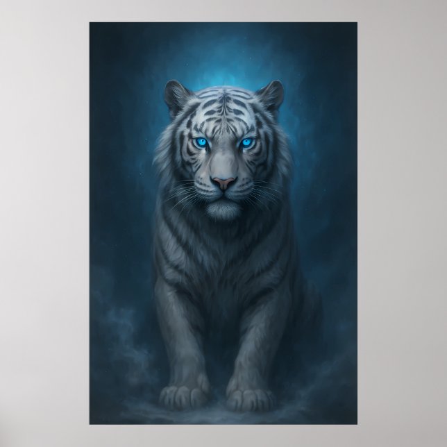 Poster White Tiger – Mystical Fantasy Portrait – ManJiang (Frente)