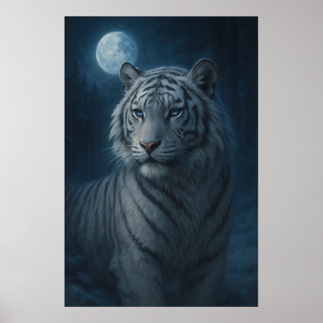 Poster White Tiger – Mystical Fantasy Portrait – ManJiang (Frente)