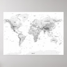 White Topographic World Map