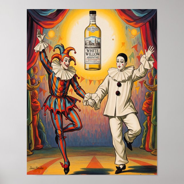Poster White Willow Absinthe Pierrot Jester (Frente)