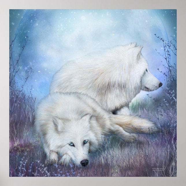 Poster White Wolf Mates Art Poster/Impressão (Frente)