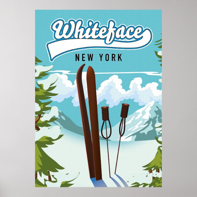 Poster Whiteface Nova York Para Esquiar (Frente)