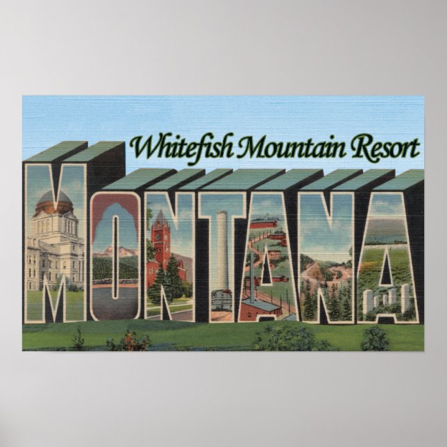 Poster Whitefish Mountain Resort, Montana (Frente)