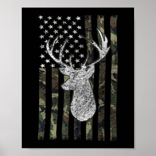 Poster Whitetail Buck Deer Hunting American Camouflage US