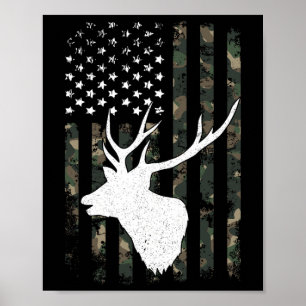 Poster Whitetail Buck Deer Hunting Shirt American Vintage